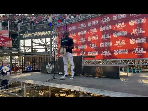 Singing the National Anthem at my first ever rodeo!