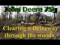 Clearing Driveway through the woods with a John Deere 75G Excavator - Plus 21 Ton Rock Delivery!