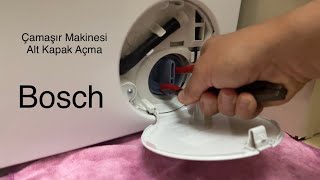 Bosch çamaşır makinesi alt kapağı nasıl açılır? çamaşır makinesi sıkma yapmıyor, e18 hatası veriyor