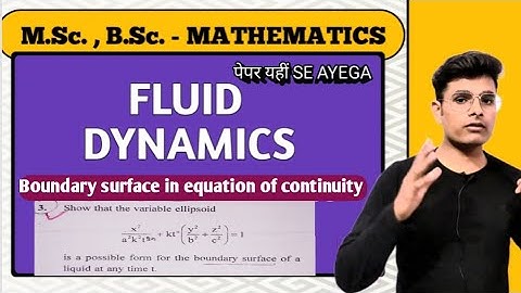 How to find boundary surface| velocity component| fluid dynamics| msc | bsc | bu jhansi