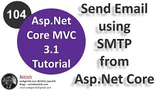 (#104) create custom smtp email service in asp.net core | asp.net core tutorial