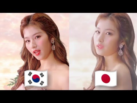 Twice I cant stop me Korean vs Japanese version Comparison #twice #icsm #blackicebangtan