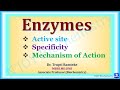 4: Enzymes:Active site,Specificity, Mechanism of action | Enzymes| Biochemistry |@NJOYBiochemistry