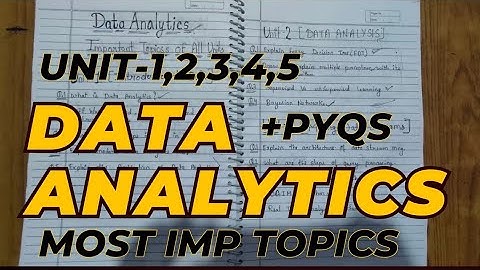 Data Analytics Aktu | Data Analytics Most important topics and ques | All Units | Aktu Exams