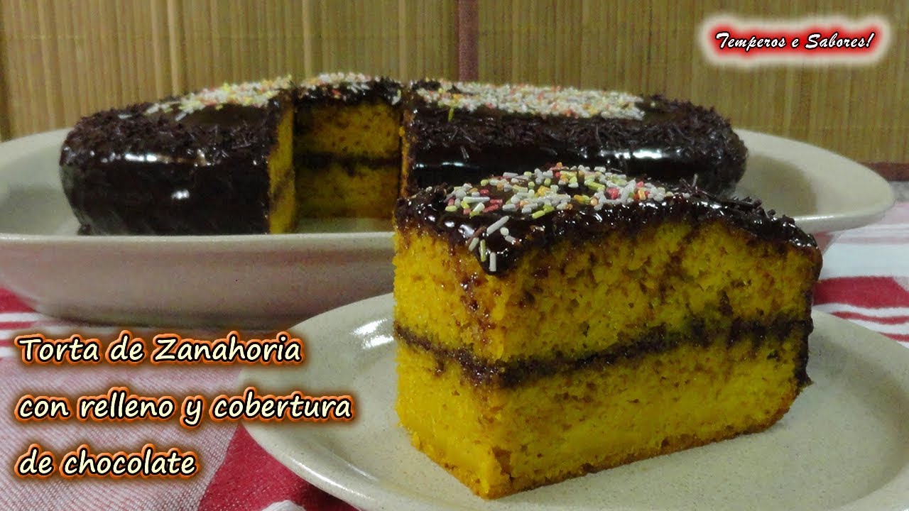 ⁣TORTA DE ZANAHORIA CON RELLENO Y COBERTURA DE CHOCOLATE, fácil de hacer y divina