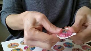 How to use adhesive seals to make photo glass jewelry. DIY Jewelry. No more messy glazes.