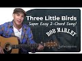 First Guitar Song? 3 Little Birds Super Easy Chords | Bob Marley