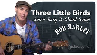 First guitar song? Three Little Birds by Bob Marley - Super Easy Guitar Lesson (BS-101)