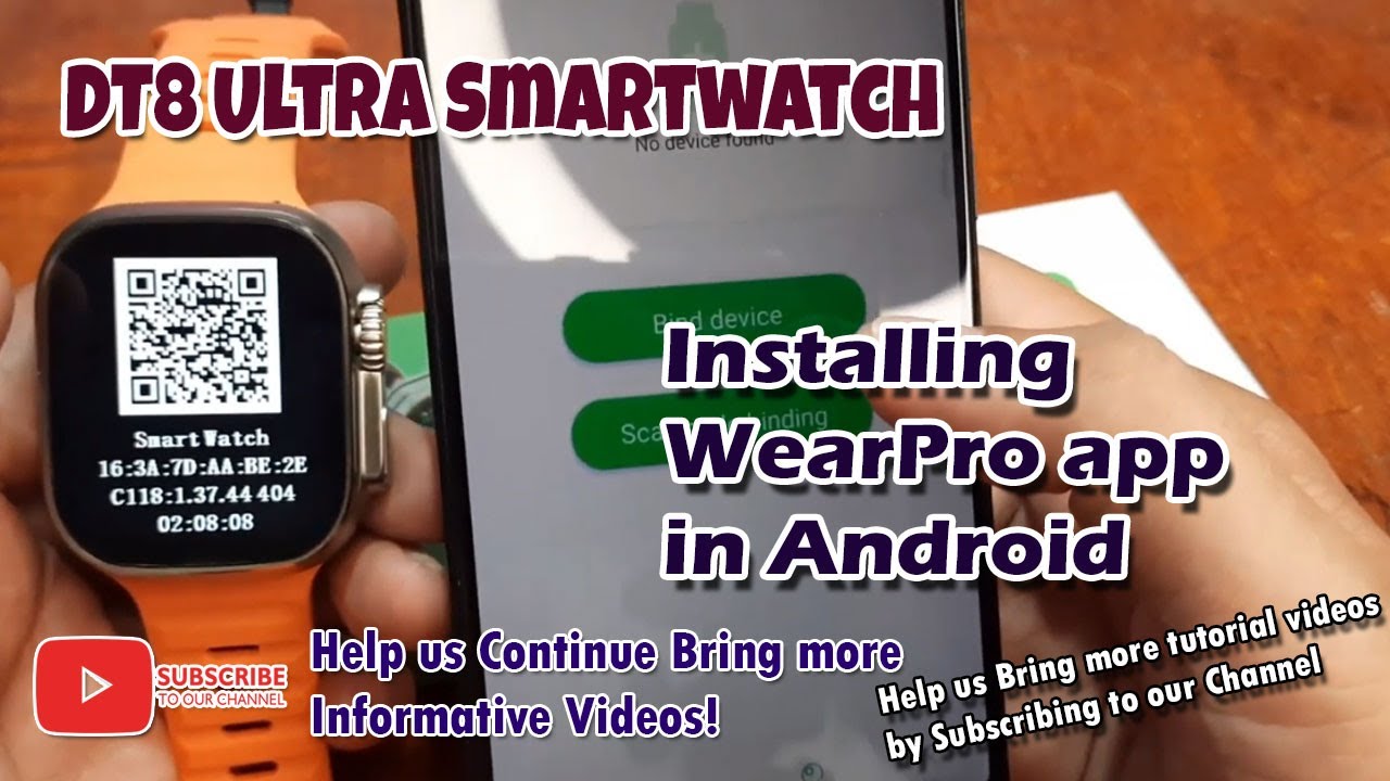 DT8 Ultra Smartwatch Installing WearPro app in Android