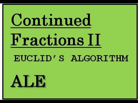 Continued Fraction Expansions