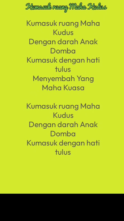 kumasuk ruang maha kudus #song #video #popular #music #worship #liriklagu #lagurohani #christian