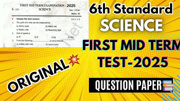 6th Science First Mid Term 2025 Question Paper 