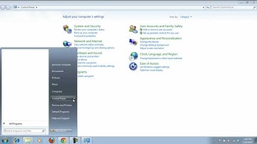 How to show control panel menus on the start menu