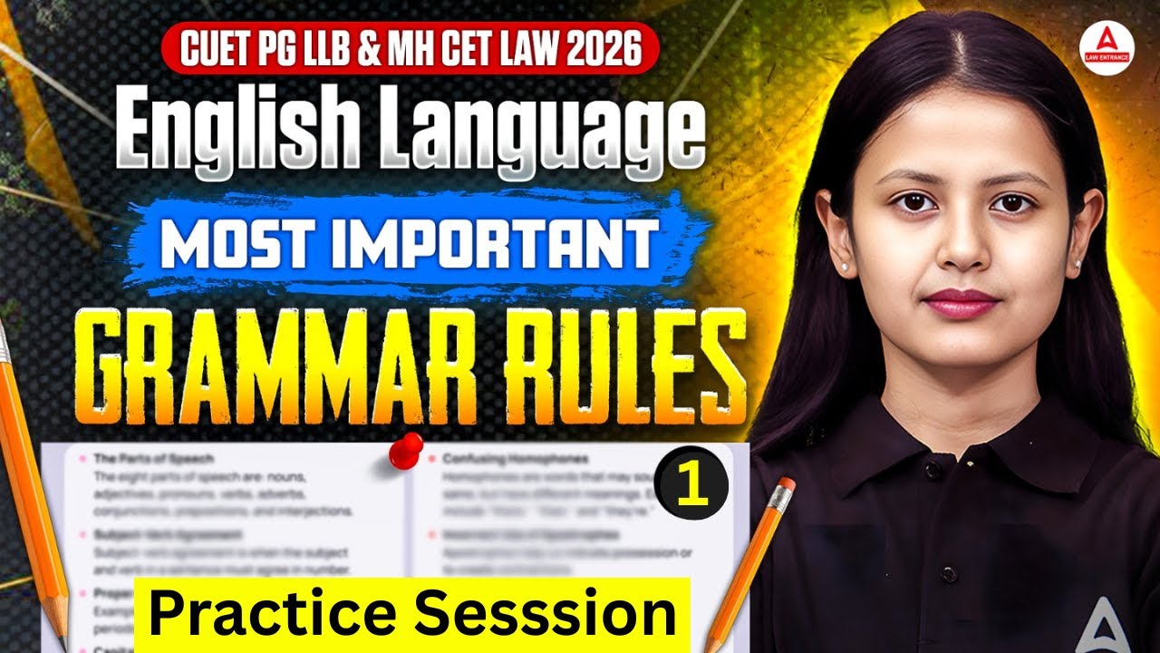 CUET PG LLB 2026 English Prep | Grammar Rules Practice Session Class 1 ...