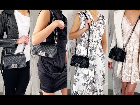How to Wear a Chanel Boy Bag Review + Small Black Caviar Boy Styled with 5  Outfits 
