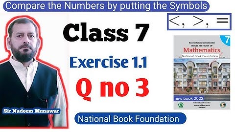 Class 7 Exercise 1.1 Q no 3 Ex 1.1 NBF Maths federal text book board Sir Nadeem Munawar