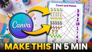 How to Create a kids maths Worksheet in Canva free  #ChildrensActivityBooks