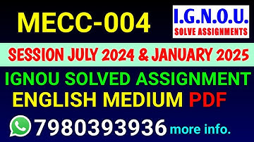 MECC 4 Solved Assignment 2024-25 English, MECC 4 Solved Assignment 24-25, MECC-04 Assignment