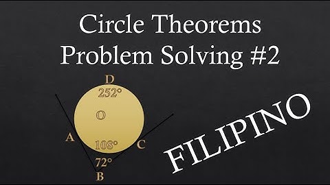 Two Tangents intersect at a point in the exterior of the circle. (Filipino-Explained)