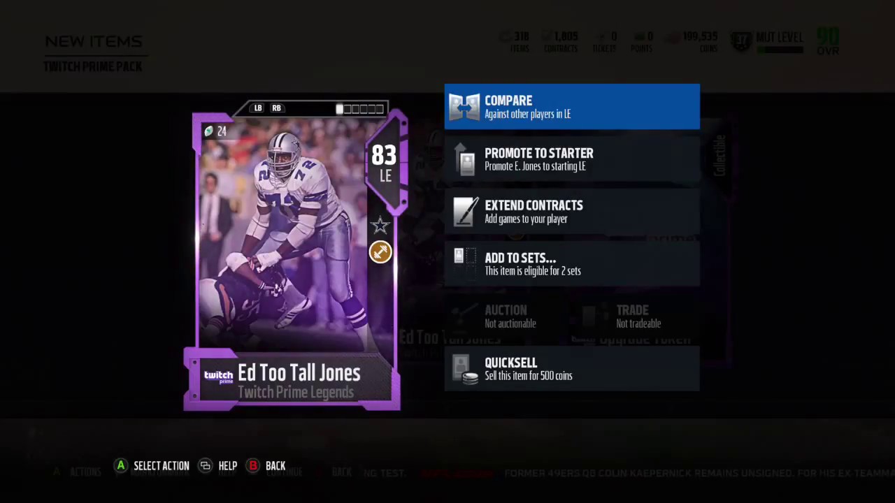 Madden 18 Ultimate Team Twitch Prime Legend Ed Too Tall Jones Information