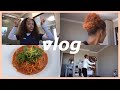 VLOG: work, trying out a new hair product, lunch + more work