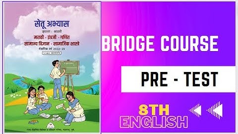 8th Pre Test | Bridge Course 2023-24 | Subject English | with all answers