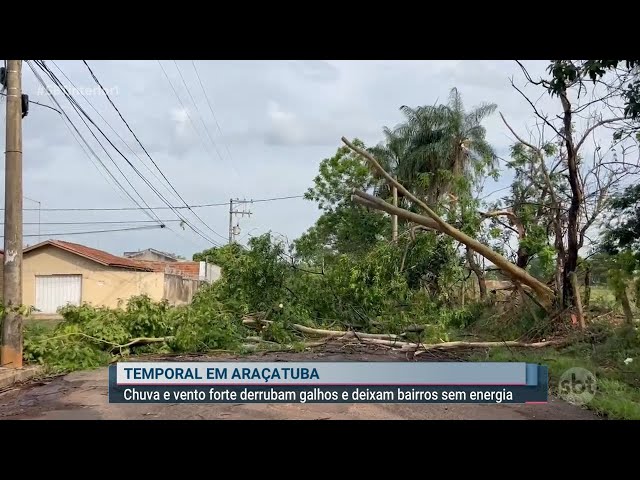 Temporal acompanhado de vento forte causa transtornos em Caxias do