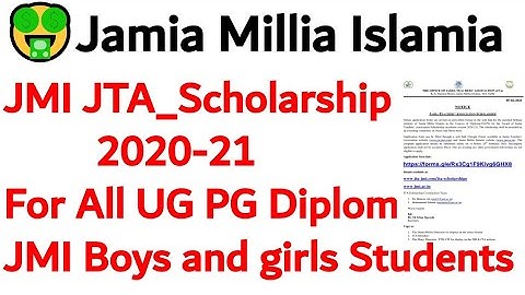 Jamia JTA Schlorship form 2020-21 JMI Schlorship form Schlorship form for JMI UG PG diploma students
