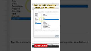 How To Add Country Code in Excel | MS Excel | Shortcut & Tricks #excel #exceltips #exceltutorial