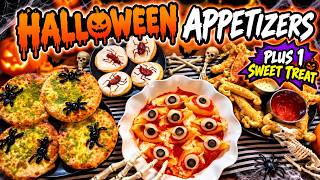 🎃 3 Easy Halloween Appetizers + 1 Sweet Treat | Halloween Spooky Party Food Ideas