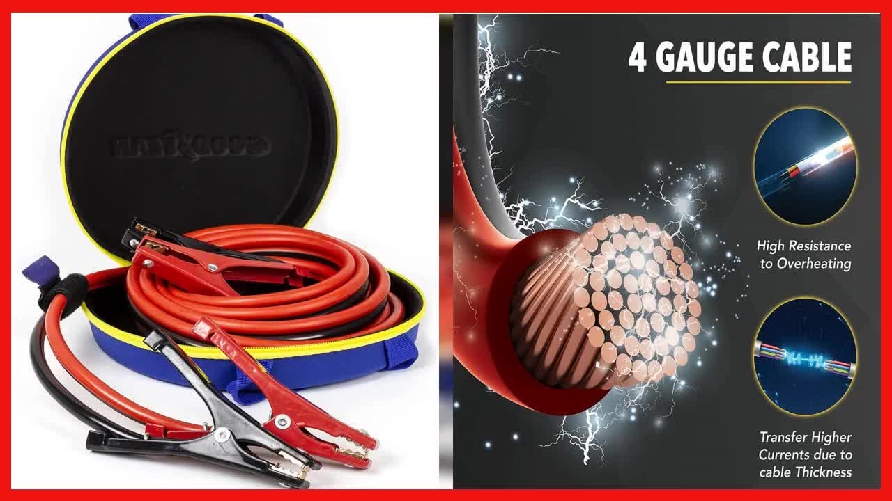 GOODYEAR, [4 GAUGE] Heavy Duty Jumper Cables with [HARD CARRY CASE], 16