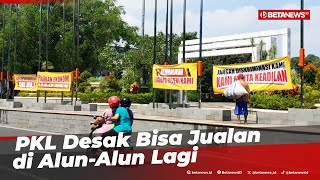 PKL Berontak Karena Tak Dibolehkan Jualan di Alun-Alun Pati