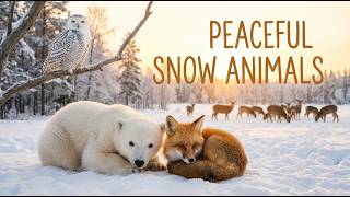 Peaceful Snow Animals with Babies ❄️🐻 | Cinematic Winter Nature | Relaxing Ambient Sounds
