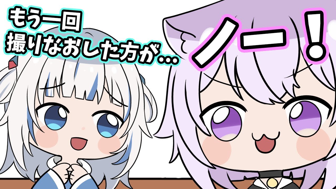 【手描き】日本語を上手に言えず撮りなおしをしたいぐらちゃんを止めるおかゆん【ホロライブ ももじゃー】