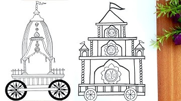 Rath Yatra  Festival Drawing|| How to draw jagannath Rathyatra step by step...