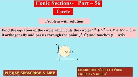 Conic Section 56  ,  Circle , #conics  ,  #ProblemWithSolution , Please Subscribe , Like & Share  🙏