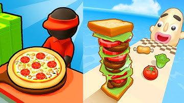 Sandwich Runner vs Pizza Ready - All Levels SpeedRun Android iOS Gameplay Ep18