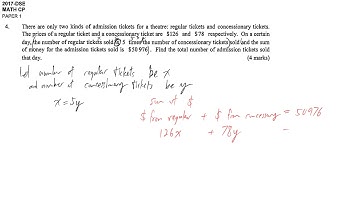 DSE maths core 2017 paper1 #04 simultaneous equations