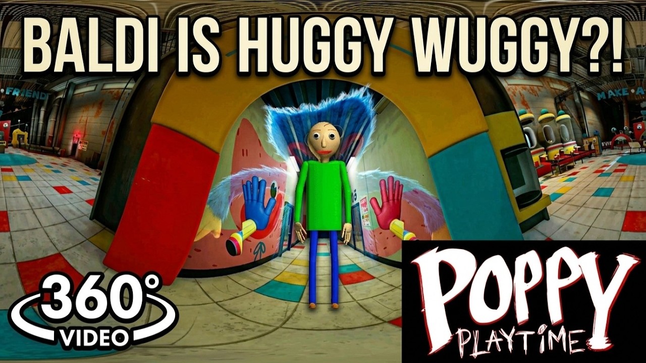 Video thumbnail for Baldi as Huggy Wuggy (360° Video) | Poppy Playtime - Chapter 1 | 360° VR, Gameplay, No Commentary