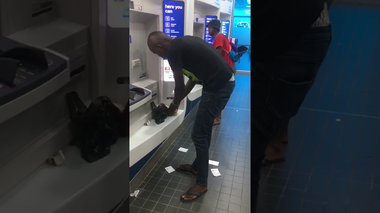 ATM being looted by protesters in South Africa