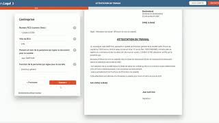 Modèle d'attestation de travail