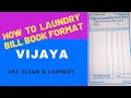 How to laundry and dry clean laundry bill book format in telugu by vijaya dry clean and laundry