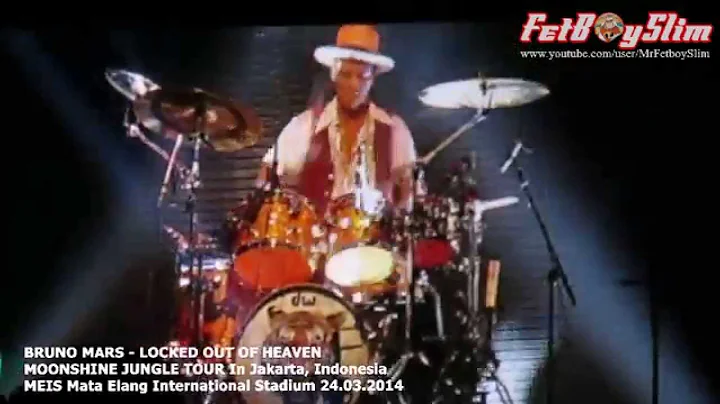 BRUNO MARS Drum Solo Intro - LOCKED OUT OF HEAVEN ( Climax ) Live in Jakarta, Indonesia 2014
