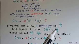 Algebra II  9.6A, Standard Form for QUADRATIC FUNCTIONS