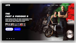 Website Landing Page Design Using HTML & CSS | Fast & Furious 9