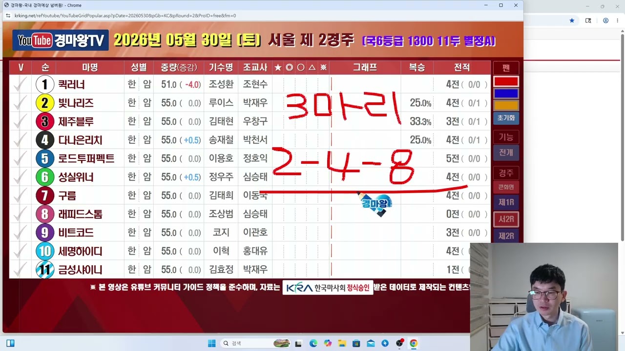 5월 30일 토요일 분석 방송 (1경주우인철놓고쾅쾅/상승세이어갑니다/정확하게때려주십시오/현장에서찾아뵙겠습니다)