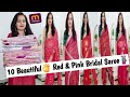 Meesho 10 Beautiful Red & Pink Bridal Saree🥻 Haul...!