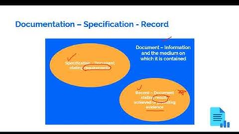 What is a document, specification and Record