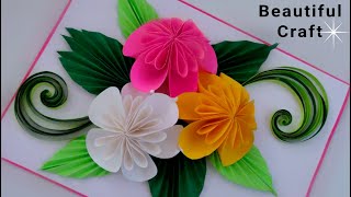 origami flower home interior design wall hanging craft ideas easy wall hanging ideas paper craft ide