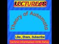 Lecture#8||Theory of Automata||Categories of Automaton